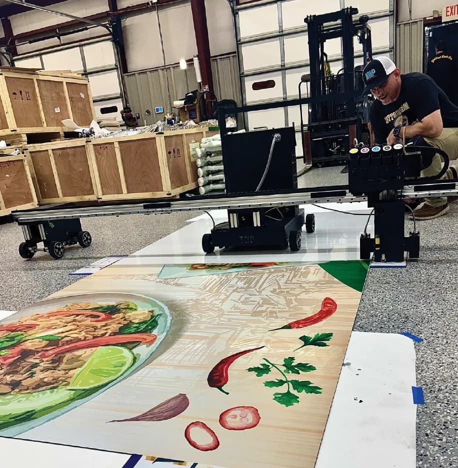 Floor graphic printed directly onto a commercial floor by the Floor Series